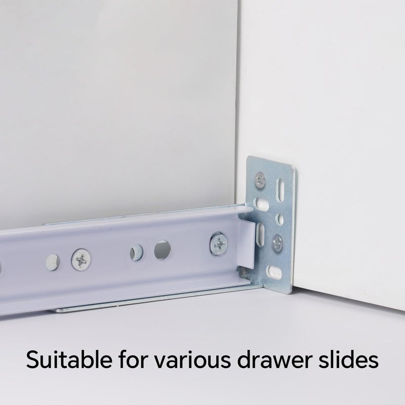 Molvyan Face Frame Rear Mounting Brackets 5 Pairs for Drawer Slide Cabinet Drawer Guides Slides Rails Bracket for Face Frame Install, with Screws - Image 4